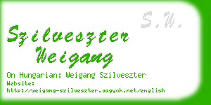 szilveszter weigang business card